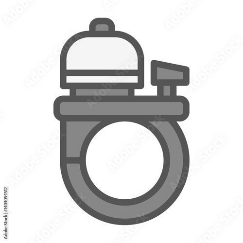bicycle bell filled outline icon. bell ring color line illustration.