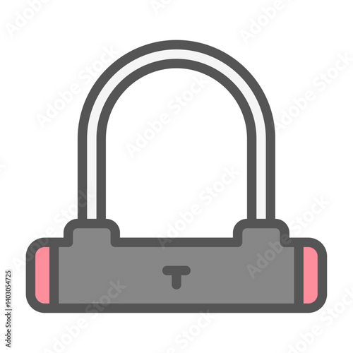 bike lock filled outline icon. lock color line illustration.