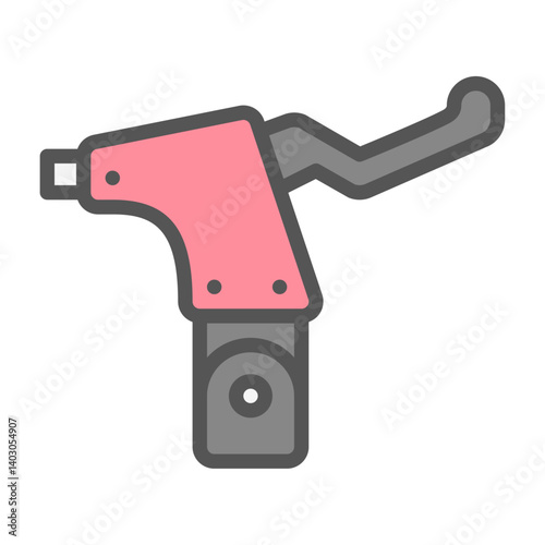 handle brake filled outline icon. bike part color line illustration.