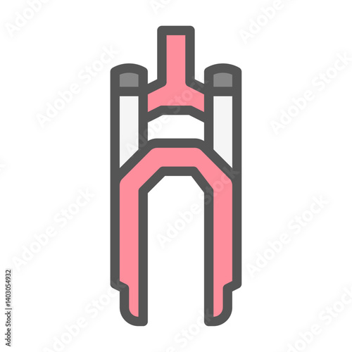 bike fork filled outline icon. bike part color line illustration.