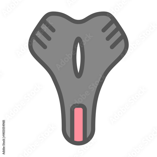 saddle filled outline icon. bike part color line illustration.