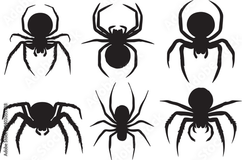 Spider silhouette vector EPS SET