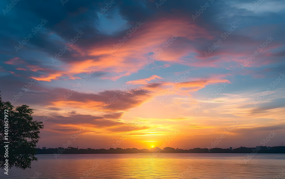 Obraz premium sunset sky background