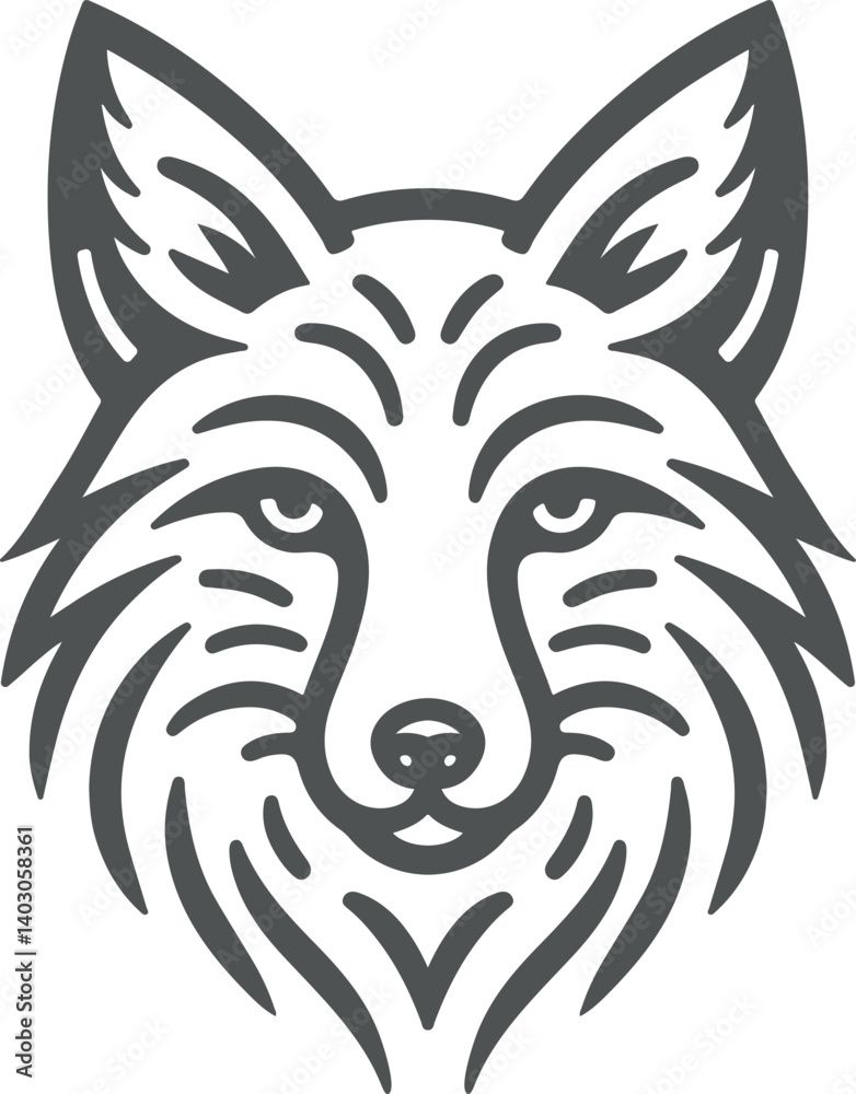 Fox head line art silhouette vector. Fox head line art silhouette vector.