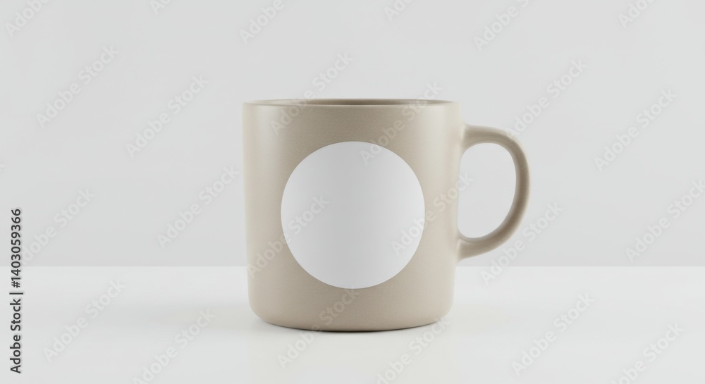Obraz premium Simple Coffee Mug Mockup for Customizable Design Display on Table
