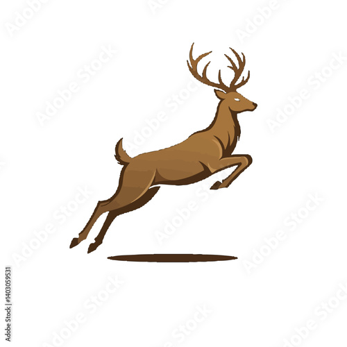 Elegant brown deer jumping in the wild, a symbol of grace and freedom.