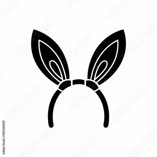 creative details Bunny Ears Headband Icon Vector Illustration