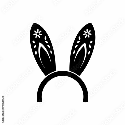 creative details Bunny Ears Headband Icon Vector Illustration