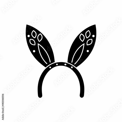 creative details Bunny Ears Headband Icon Vector Illustration