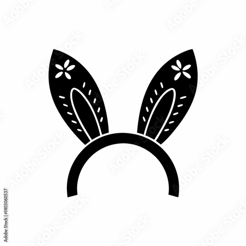 creative details Bunny Ears Headband Icon Vector Illustration