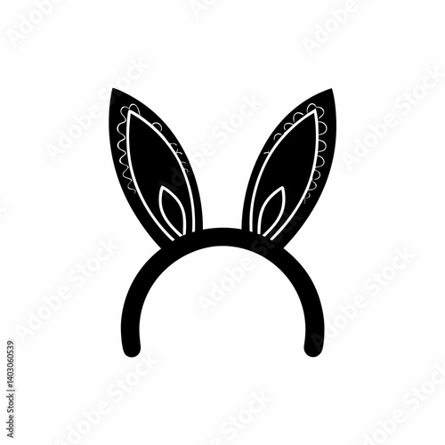 creative details Bunny Ears Headband Icon Vector Illustration