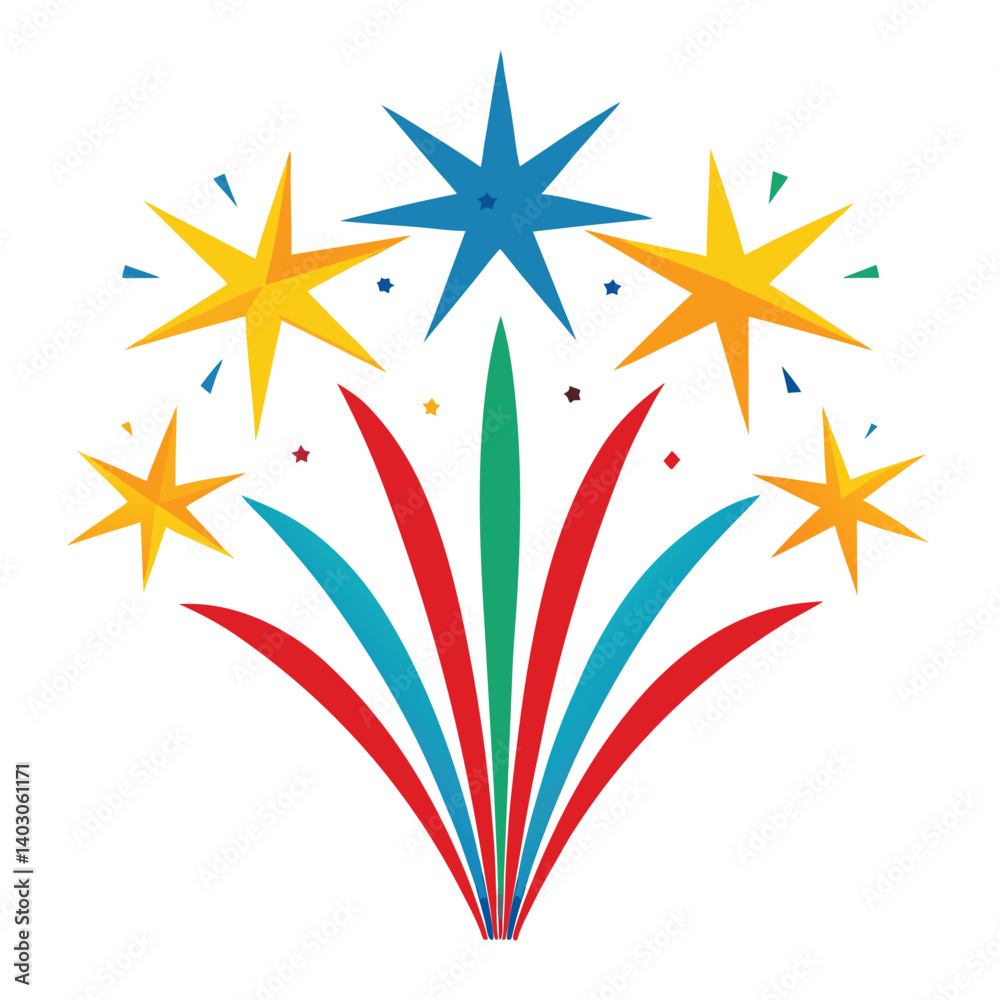 Obraz premium Firework vector isolated on white background 