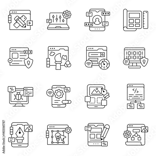 Set of Artwork Line Icons

