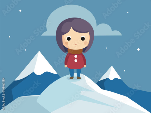 little girl in the snow