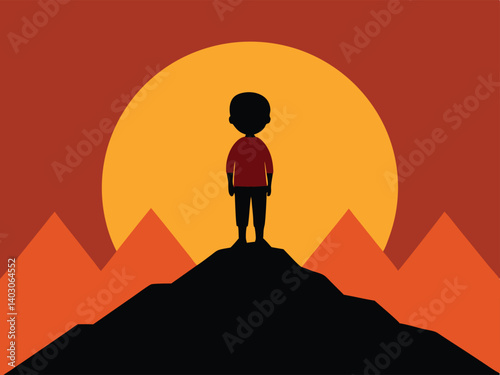businessman on the top of the mountain