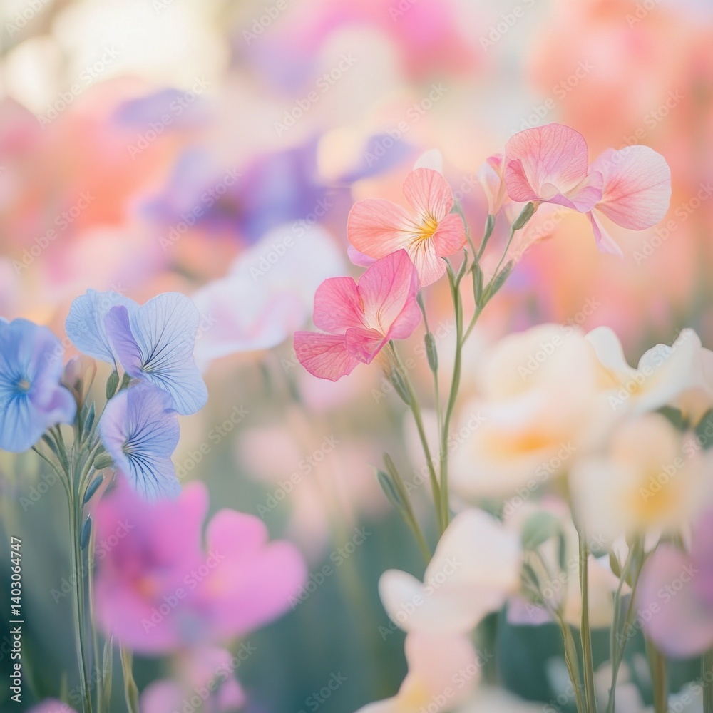 A beautiful vibrant garden filled with colorful delicate flowers blossoms A beautiful vibrant garden filled with colorful delicate flowers blossoms