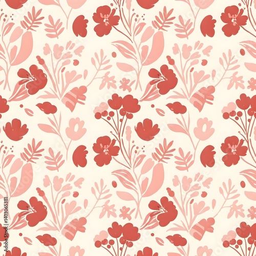 Seamless traditional fabric pattern with intricate timeless designs.