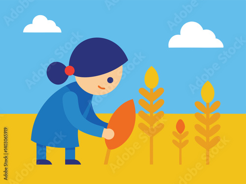 vector illustration of a cartoon farmer