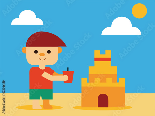 little boy playing with building blocks