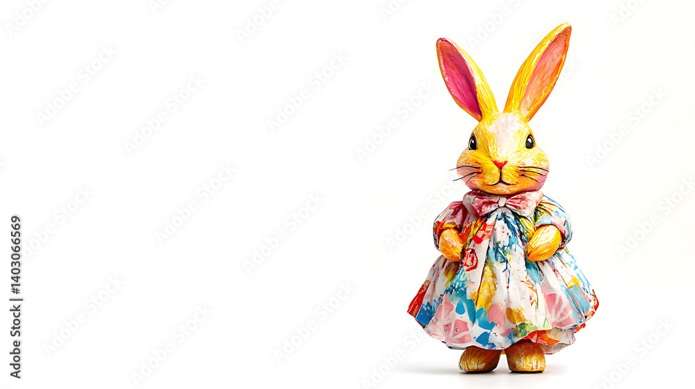 Obraz premium A bright colored easter bunny