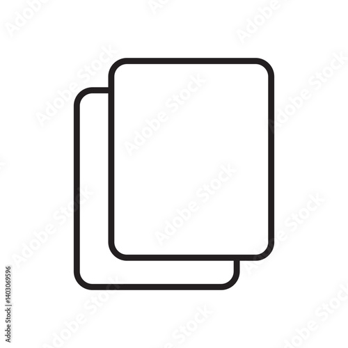 Add new tab, slide, or section line art vector icon for apps and websites. Dublicate, boxes mini line, icon. Copy icon vector isolated on white background. Copy icon line. copy duplicate layer icon.