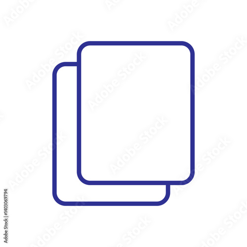 Add new tab, slide, or section line art vector icon. Blue Dublicate, boxes mini line, icon. Blue Copy icon vector isolated on white background. Blue Copy vector. Blue copy duplicate layer icon.