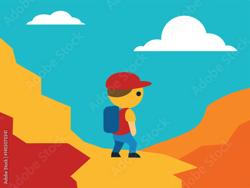 man on top of mountain