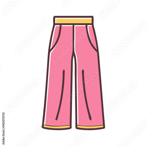 Pink Wide Leg Pants Fashion Illustration Design for Girls Women Clothing Apparel Style