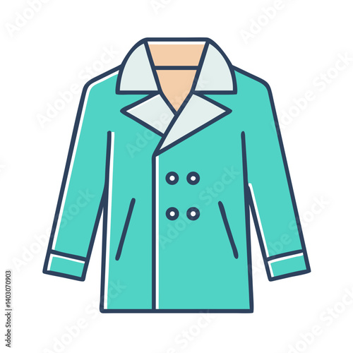 Stylish Teal Double Breasted Peacoat Winter Fashion Outerwear Apparel