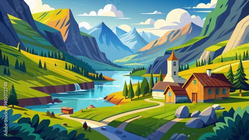 A beautiful view on a norwegian valley