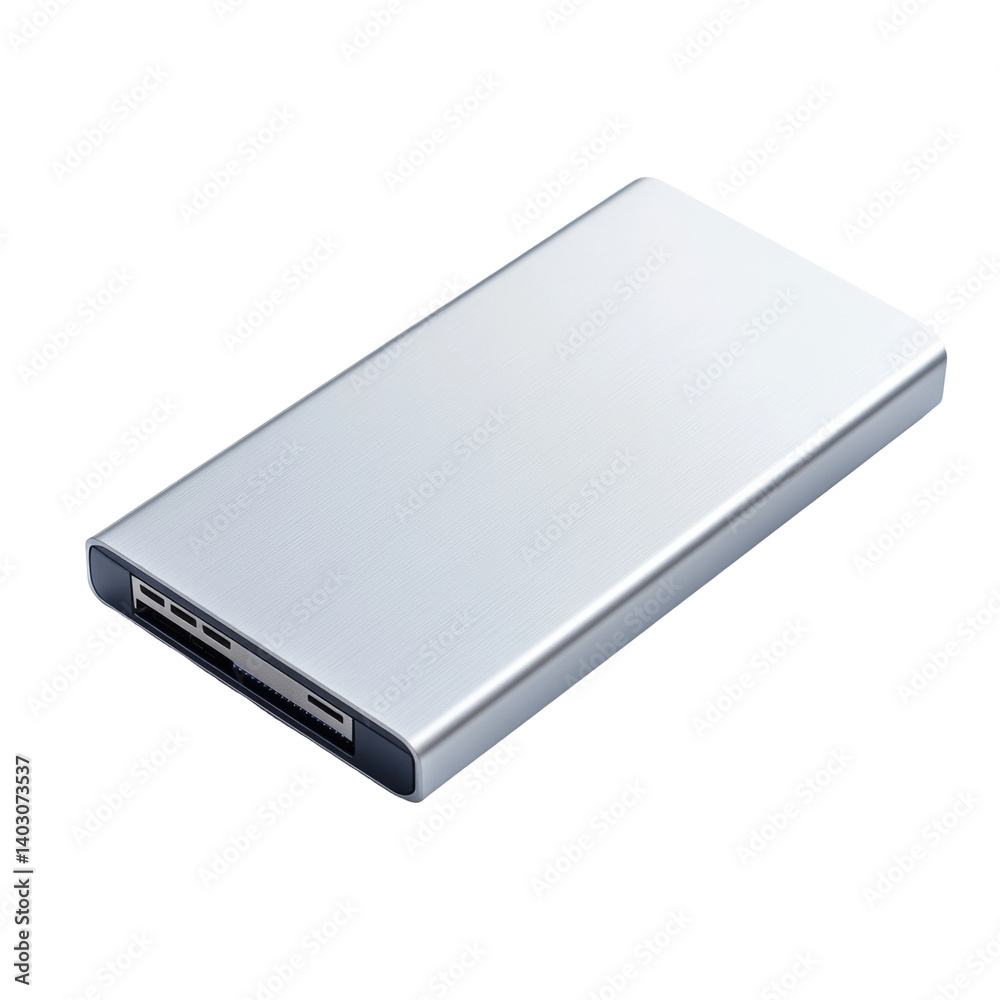 Sleek External SSD on transparent background Sleek External SSD on transparent background