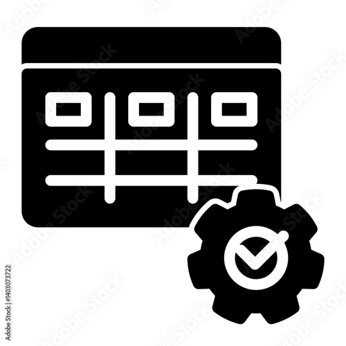 Scheduling Icon Solid Style for Efficiency Pack Icon Themes
