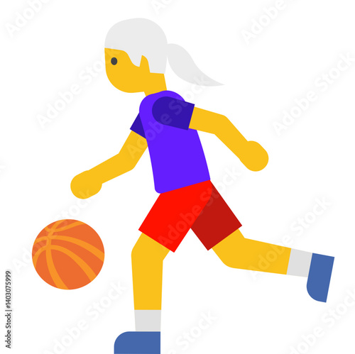 Girl Playing Basketball (White Hair)
