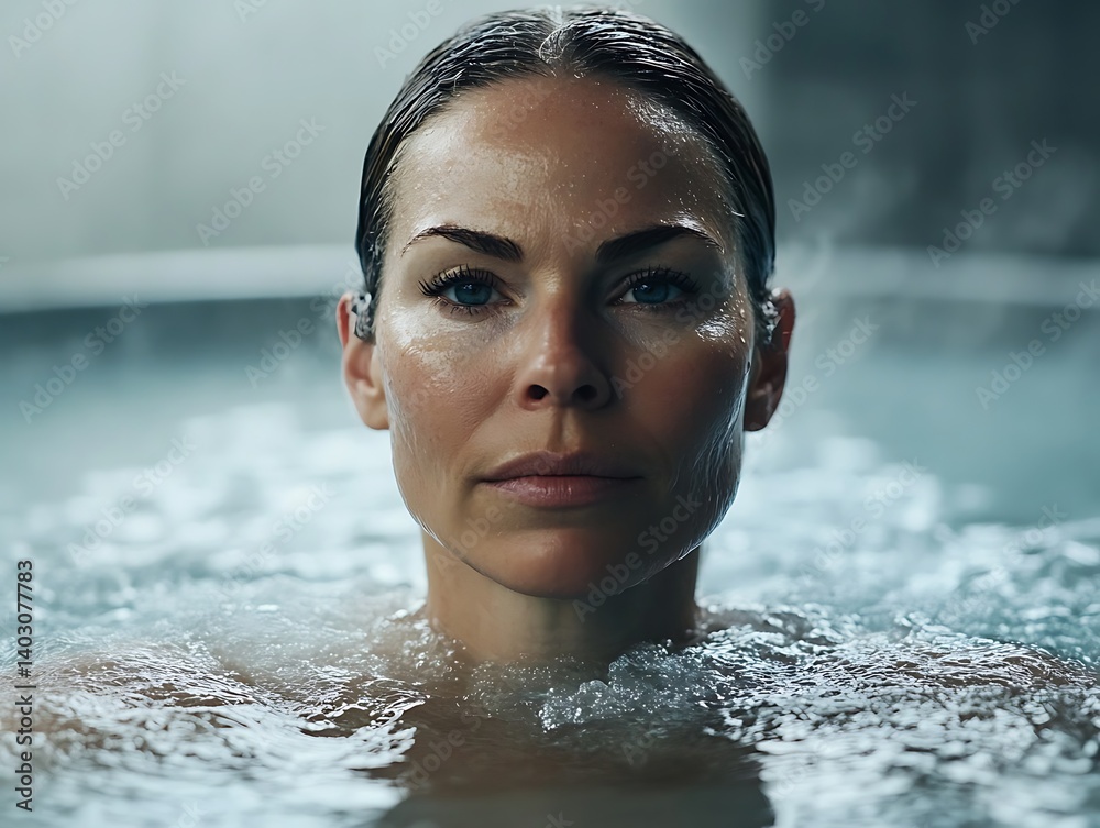 Fototapeta premium Woman Spa Hot Tub Serenity