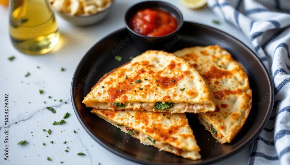 Delicious homemade quesadilla recipe kitchen food photography cozy environment close-up culinary experience Delicious homemade quesadilla recipe kitchen food photography cozy environment close-up culinary experience
