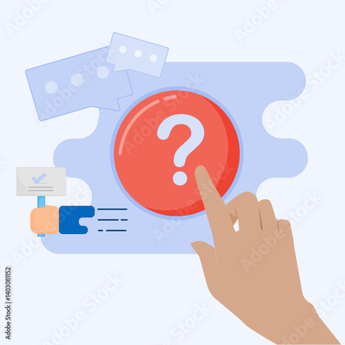  Instruction manual document concept. Question or answer document sheet FAQ and QA solution concept. Document form illustration with flat style.