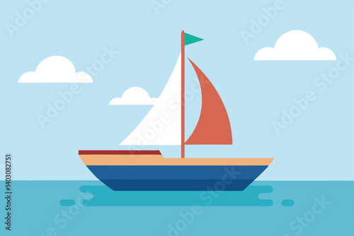 Summer yacht sailing on the ocean waves, an adventurous nautical travel design