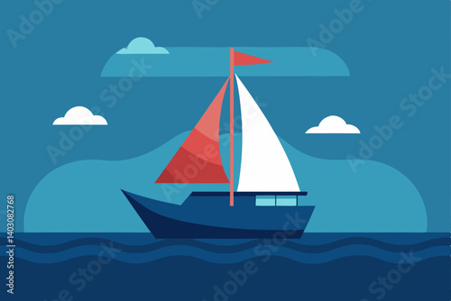 Summer yacht sailing on the ocean waves, an adventurous nautical travel design