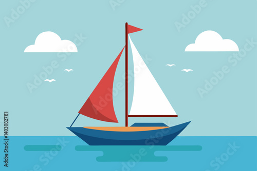 Summer yacht sailing on the ocean waves, an adventurous nautical travel design