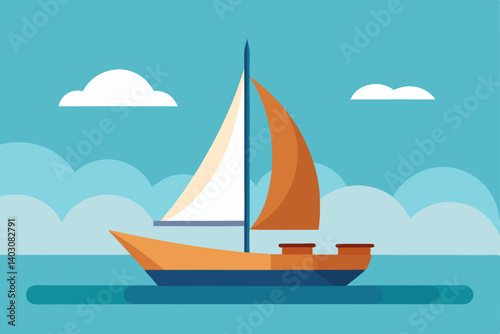 Summer yacht sailing on the ocean waves, an adventurous nautical travel design
