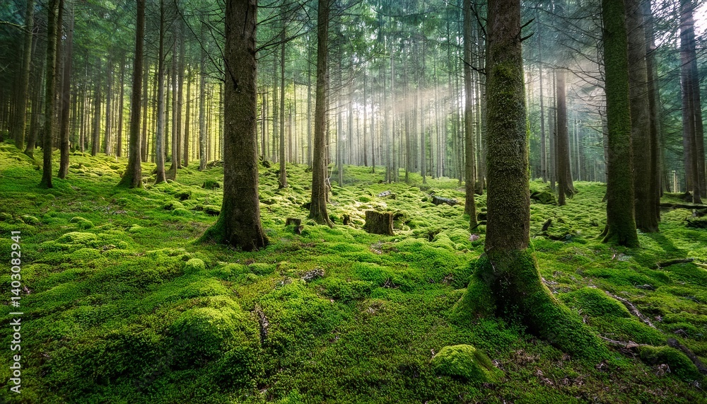 Fototapeta premium Mossy green forest