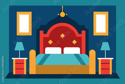 Comfortable home interior design with luxury furniture, a sofa, and a bed in a modern room