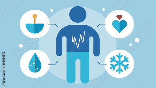 These descriptions offer creative and visually engaging illustrations that capture the essence of cold exposure therapy for health optimization and longevity.