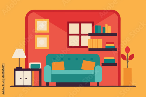 Modern home living room interior with contemporary furniture design