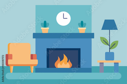Cozy living room with a classic fireplace and warm interior