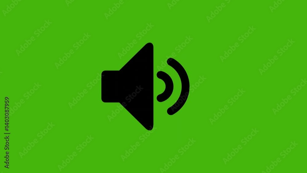 animated logo of a speaker, dynamically increasing its volume, conveying the idea of amplified sound and dynamic audio experience