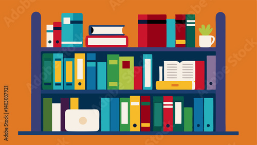 MultiLanguage Resources A bookshelf filled with books magazines and digital devices showing literature in various languages and formats representing diverse media accessibility.