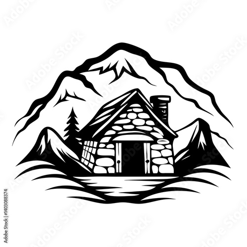 Cozy Mountain Cabin Surrounded by Majestic Peaks Ideal for Outdoor Adventure Designs