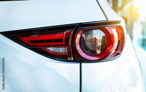 Obraz na płótnie Car parked in luxury showroom. Car dealership office. Car showroom business. New car parked in modern showroom. Auto for sale and rent business. Automobile leasing and insurance. Electric automobile. w salonie