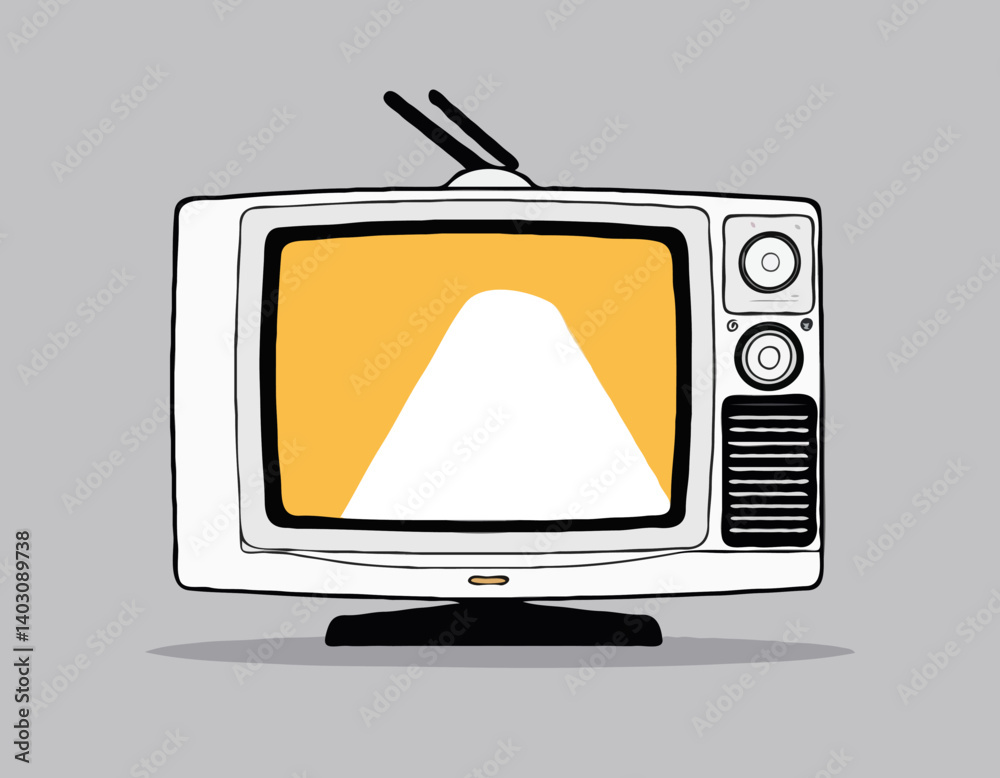 Plateau de télévision de dessin animé sans signal